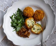 Crispy shallot and basil fritters recipe
